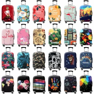 Printed Travel Luggage Cover Protector Elastic Suitcase Bag Dust-proof 18" -32" - Afbeelding 1 van 44