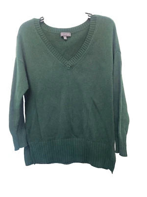 The Limited - Suéter Pullover Para Mujer Talla M Verde Acogedor Cuello en V - 10% Cachemira Foto 1 de 4