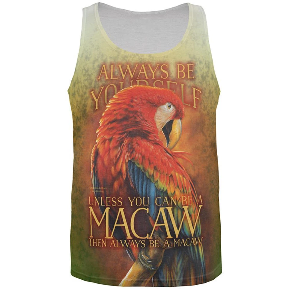 Always Be Yourself Unless Scarlet Macaw All Over Mens Tank Top - Image 1 of 1