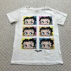 Betty Boop T-Shirt Womens XS White Square Logos Soft Casual Vintage Retro Top Only $9.99 on eBay