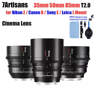 7Artisans 35mm/50mm/85mm T2.0 Cine obiettivo obiettivo full frame per attacco R/Z/E/L - Foto 1 di 11