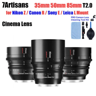 7Artisans 35mm/50mm/85mm T2.0 Cine Lens Full Frame Lens for R/Z/E/L Mount  - Image 1 of 4