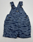 Osh Kosh Bgosh Vestbak Overall Shorts Blue Shark Print Shortalls 2T Toddler