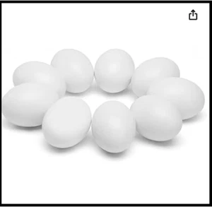 Huevos falsos de madera 9 piezas huevos de Pascua de madera blancos huevos de madera para manualidades Pascua Ho - Imagen 1 de 6
