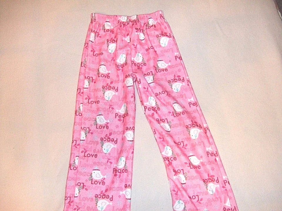 CIRCO BRAND PAJAMAS OR LOUNGING BOTTOMS SIZE S   PINK "PEACE LOVE" FISH DESIGNS - Image 1 of 1