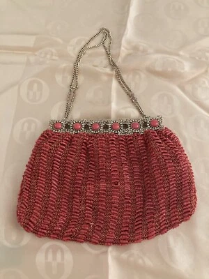 CLARA KASAVINA оранжевый вечер бисером сумка с золотым ремешком много страз - Изображение 1 из 4