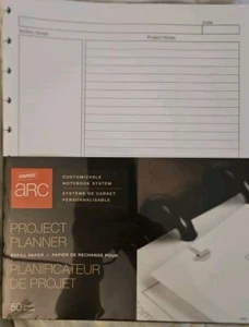 Arc by Staples Project Planner Customizable Notebook Refill Paper 50 Pages NEW - Picture 1 of 1