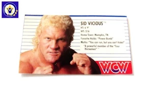 Sid Vicious 1990 Galoob WCW SERIES 1 5" x 2 3/4" Bio Card - Picture 1 of 2