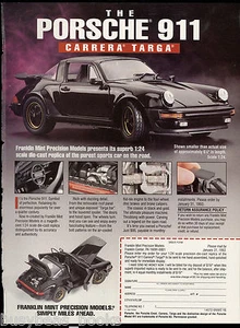 1993 Franklin Mint advertisement for the PORSCHE 911 Carrera Targa model - Foto 1 di 1