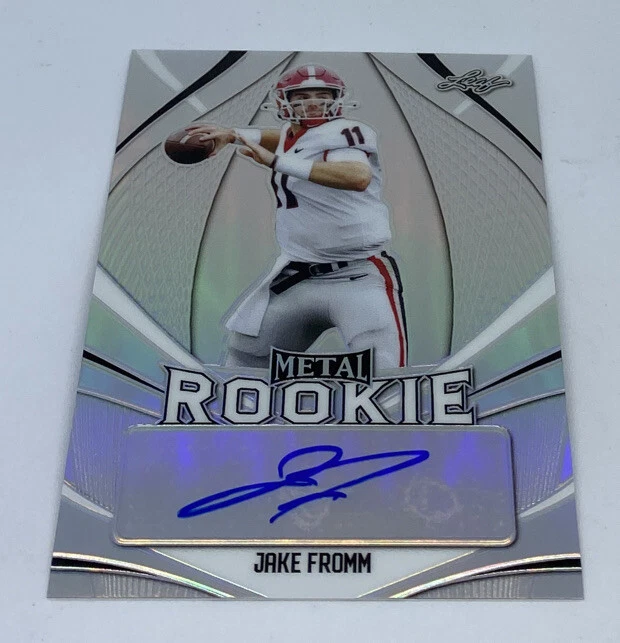 2020 Leaf Metal Silver Refractor Jake Fromm Auto Autograph #3/50 - Image 1 of 4