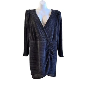 Halogen Black Size XL V-Neck Long Sleeve Mini Dress Little Black Dress, Party - Picture 1 of 9