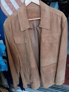 mens vintage leather  suede car coat - Picture 1 of 3