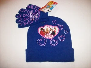 High School Musical Hat Glove Set Girls Blue 4-14 HSM Turn Up Cuff Design New - Picture 1 of 2