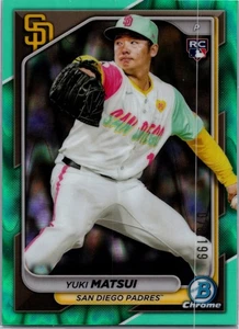 2024 Bowman Chrome YUKI MATSUI AQUA RAYWAVE REFRACTOR RC /199 #51 - Bild 1 von 2