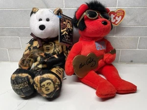 2 Elvis Plush HEARTBEAR HOTEL Ty Beanie Baby + Limited Treasures 50th Bear - Picture 1 of 10
