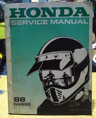 1988 HONDA NX650 SERVICE MANUAL - Image 1 of 3