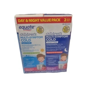 Equate Childrens Multi-Symptom Cold Daytime & Nighttime Medicine Berry Flavor - Picture 1 of 1