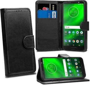 Wallet Case Kartenfach Cover für Motorola Moto G6 Handyhülle PU Leder - Bild 1 von 6
