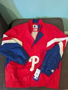 Men's Philadelphia Phillies Starter Red Impact Half-Zip Jacket XLNWT $145 - Picture 1 of 5