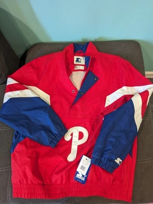 Men's Philadelphia Phillies Starter Red Impact Half-Zip Jacket XLNWT $145 - Image 1 of 4
