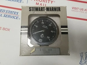 VINTAGE 80's STEWART WARNER 5000 RPM TACHOMETER GAUGE 3 3/8 DIAMETER MECH TACH - Picture 1 of 4