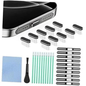 USB C Dust Plug, 10 Pack USB C Port Cover, Phone Speaker Dust Cover and Black - Photo 1 sur 7