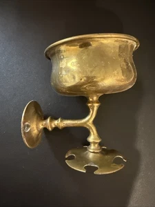 Antiker Messing Zahnbürstenhalter, Becher, Wandhalterung, Vintage - Bild 1 von 5