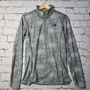 The North Face Motivation Quarter 1/4 Zip Gray Pattern Flashdry Top Size Medium - Picture 1 of 11
