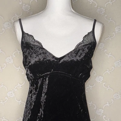 Vestido sin Mangas Vintage Apt.9 Negro Elastizado Terciopelo/Encaje Blanco Talla X Grande 40 Busto Foto 1 de 4