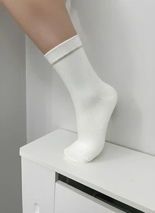 6 pares de calcetines lisos de mezcla de algodón blanco para niños - Imagen 1 de 3