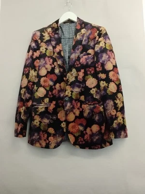 Harry Brown Jacket Mens 38 R Blazer Black Mix Velvet Floral Dinner Tuxedo Smokin - Image 1 of 4