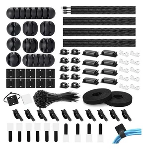 173-Teiliges Kabelmanagement-Organizer-Kit, Selbstklebende Kabelclips, Kabe2306 - Bild 1 von 6