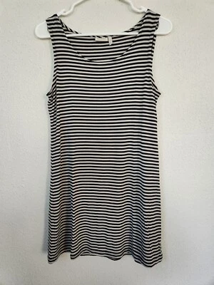 Camiseta sin mangas Logo By Lori Goldstein a rayas marrón negra para mujer pequeña Foto 1 de 4