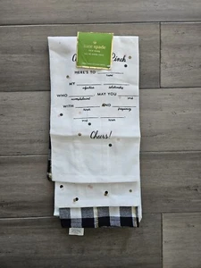 Set Of 3 Kate Spade Kitchen Towels  "All In Good Taste" Gift Set Cotton Dishes - Picture 1 of 6