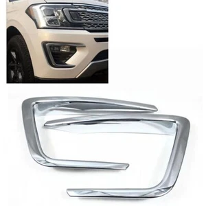 Pair Chrome Front Fog Light Cover Lamp Trim For Ford Expedition 2018-2021 NI - Bild 1 von 5
