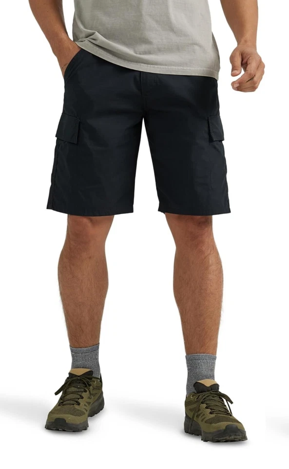 Wrangler ATG sz 46 Cargo Sport Flex Stretch Men's Shorts Black Pockets D5