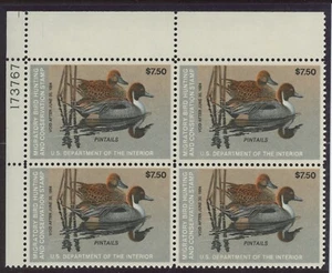 US, RW50 Hunting Permit Duck Stamp Plate Block of 4 VF-XF OG Mint Never Hinged - Picture 1 of 1