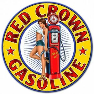 Red Crown Gasoline Pinup Vinyl Decal Sticker Waterproof