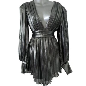 NWT $1,135 New Arrivals Sz38 (S/M) Black Metallic Cocktail Formal Dress - Picture 1 of 9