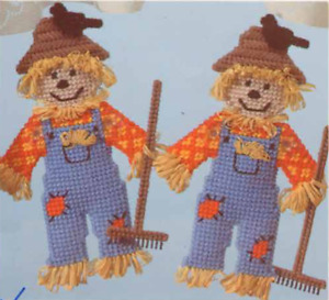 Window Scarecrows Thanksgiving / Fall Plastic Canvas Pattern