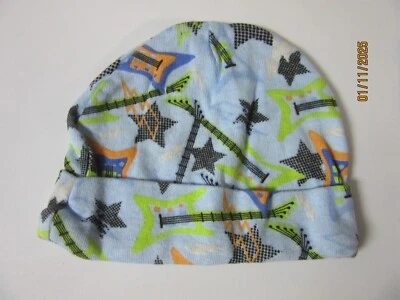 Guitar Stars Blue Baby Essentials 3-6 Infant Baby Newborn Hat IBNH-6 - Image 1 of 4