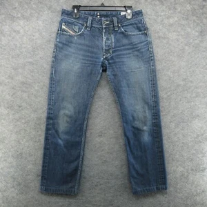 Diesel Jeans Herren 31x29 Blau Straight Larkee Button Fly Faded Dark Wash Denim - Bild 1 von 20