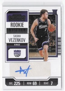2023-24 Panini Contenders Sasha Vezenkov RC #150 Rookie Ticket Autograph - Picture 1 of 2