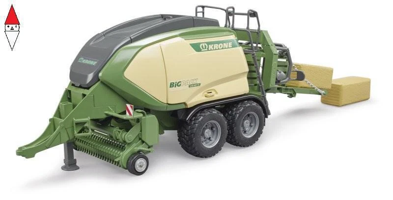 MEZZO AGRICOLO BRUDER RIMORCHIO KRONE BIG PACK PRESSABALLE 1290 HDP VC - Immagine 1 di 1