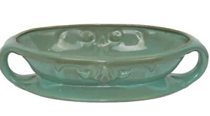 Vintage West Coast Pottery Olive Green & Turquoise Drip Glaze Planter MCM - Picture 1 of 8