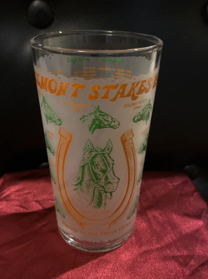 VINTAGE 1978 Belmont Stakes  SEATTLE SLEW  Barware Frosted Julep Glass 12 oz. - Image 1 of 4
