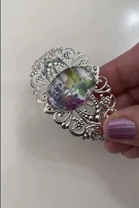 Filigree Style Cuff Bracelet With A Butterfly Design At Center - Picture 1 of 2