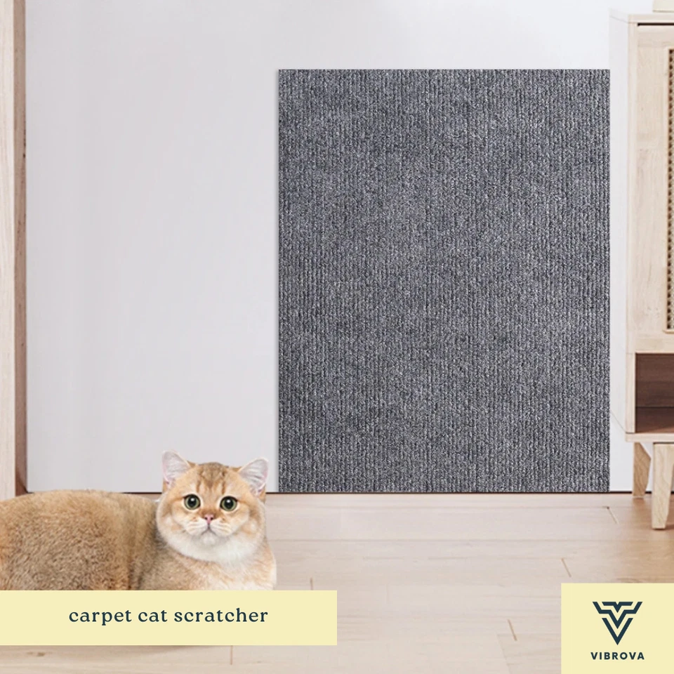 Carpet Cat Scratcher | Cat Wall Scratching Pad | Vertical Cat Scratching Post - Image 1 of 4