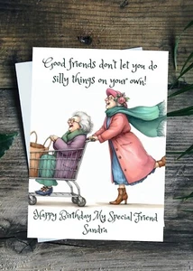 Funny Birthday Card Personalised Bestie Best Friend Old Friends Humour BFF Fun - Picture 1 of 1
