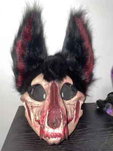 Skulldog Head | Discontinued DVC | black, white, red partial fursuit | NO TRADES - Picture 1 of 5